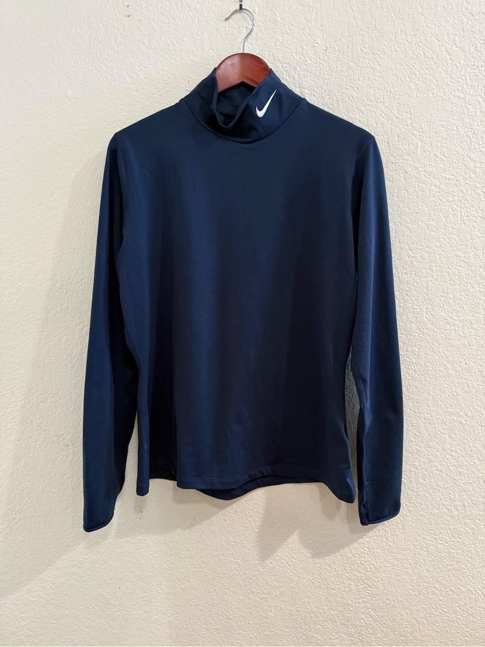 Nike Dri-FIT Long Sleeve Mock Neck Performance Top Navy Blue Women’s